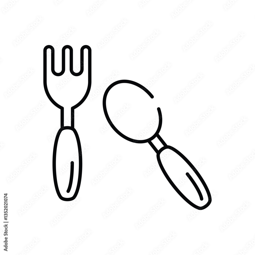Fork and spoon vector icon stock illustration Fork and spoon vector icon stock illustration