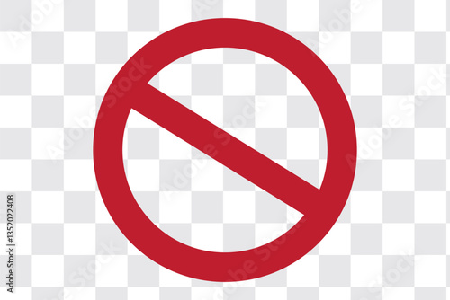 Sign forbidden. No sign. Icon symbol ban. Do Not Enter. Red circle sign stop entry and slash line isolated on transparent background. Mark prohibited.