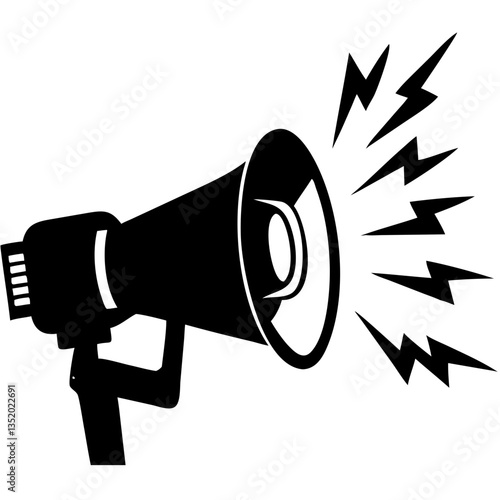 Megaphone with Sound Waves Vector for Communication Design and Marketing