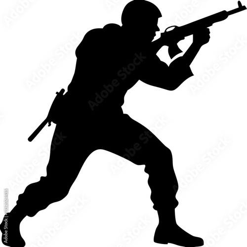 Soldier Silhouette Vector Art Military Illustration Tactical Design