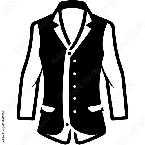 Vector Illustration of Stylish Black Blazer Jacket for Fashion Design and Branding