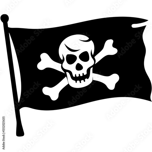 Pirate Skull and Crossbones Vector for Nautical Themes and Decor Ideas
