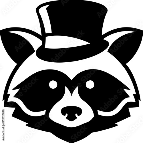 Stylish Raccoon Illustration with Top Hat Vector for Logos and Design Projects