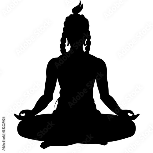 Silhouette Meditating Person in Lotus Pose Vector Art for Yoga and Spirituality Designs