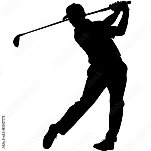 Golf Swing Silhouette Vector Perfect for Sports Design and Recreation Projects