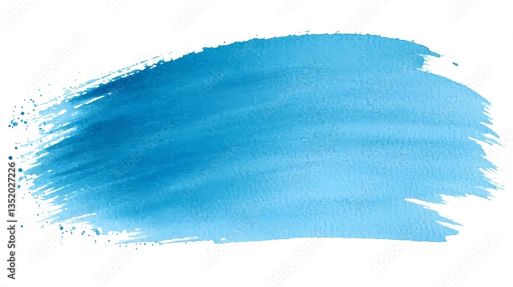 Blue Watercolor Brush Stroke with Textured Flow and Depth Blue Watercolor Brush Stroke with Textured Flow and Depth