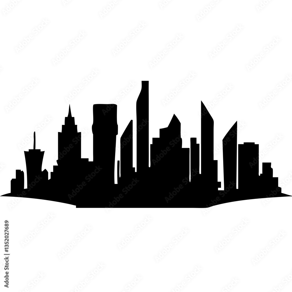 City Skyline Vector Silhouette Urban Landscape for Posters and Designs City Skyline Vector Silhouette Urban Landscape for Posters and Designs