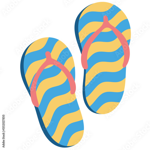 flip flop handrawn flat style illustration