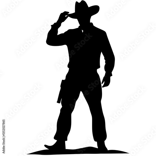 Cowboy Silhouette Vector Western Theme Illustration for Graphic Design and Craft Projects