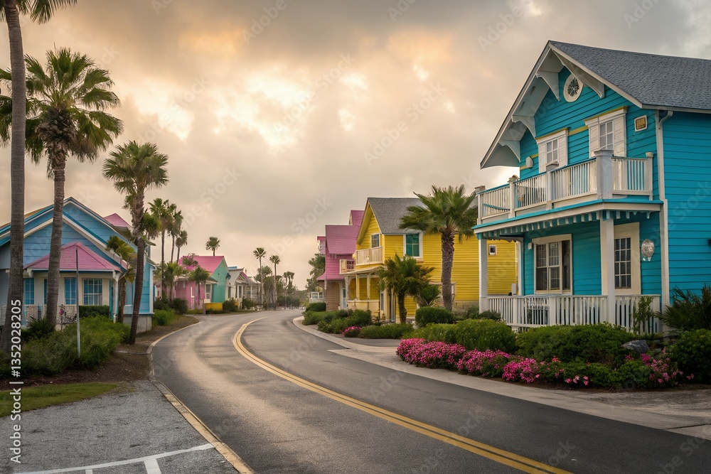 A charming pastel-colored seaside village basks in the warm glow of a sunrise, its vibrant houses lining a quiet street, showcasing a tranquil and idyllic coastal scene. A charming pastel-colored seaside village basks in the warm glow of a sunrise, its vibrant houses lining a quiet street, showcasing a tranquil and idyllic coastal scene.
