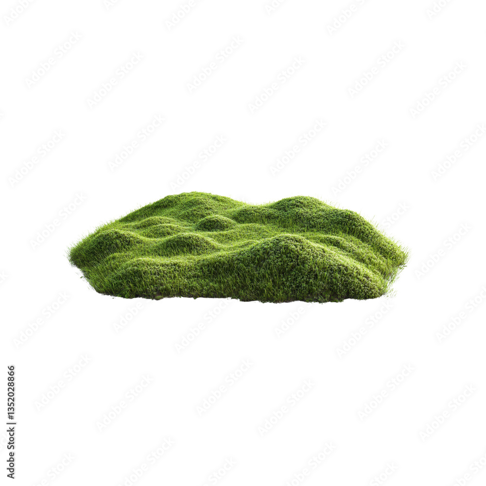 Fototapeta premium Vibrant green moss blankets the ground, creating a textured surface that supports various plant life in a serene outdoor environment.