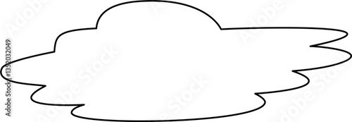 Black and White Line Art Stratus Cloud Illustration Drawing Outline Sketch Minimalist Ink Design