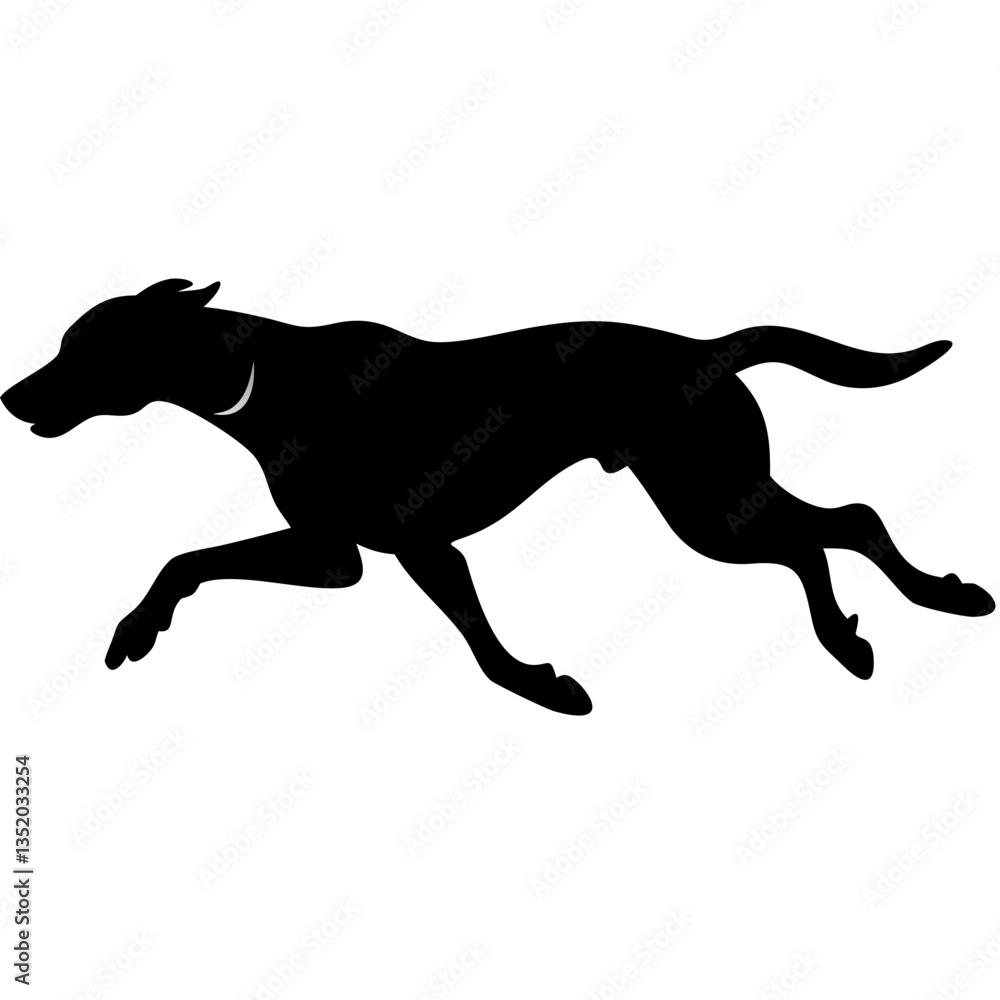 Silhouette of a Running Dog Vector Illustration for Tattoo and Design Projects Silhouette of a Running Dog Vector Illustration for Tattoo and Design Projects