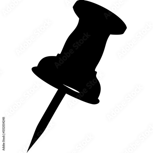 Black Pushpin Silhouette Vector for Office and Design Projects