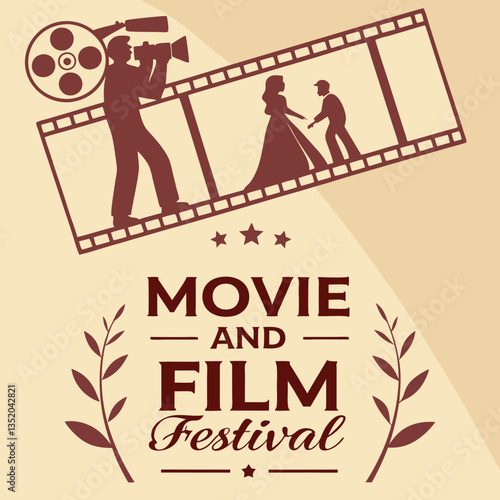 Modern Vintage Film Festival Poster Design: Retro Filmstrip Style