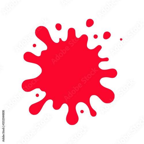 Silhouette icon of a red paint splash, representing creativity and artistic expression