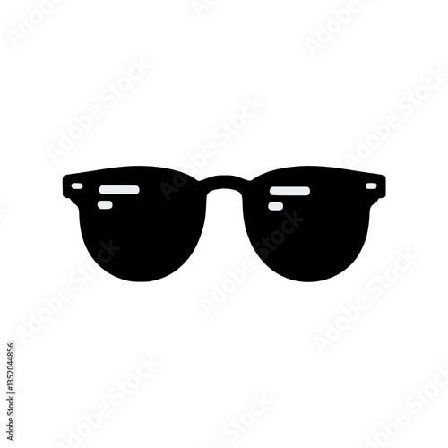 Silhouette icon of stylish sunglasses, representing fashion and coolness