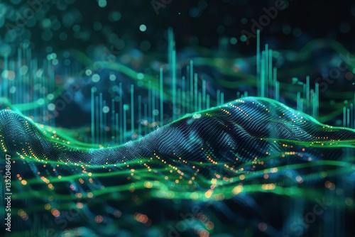 Vibrant Abstract Financial Data Waves