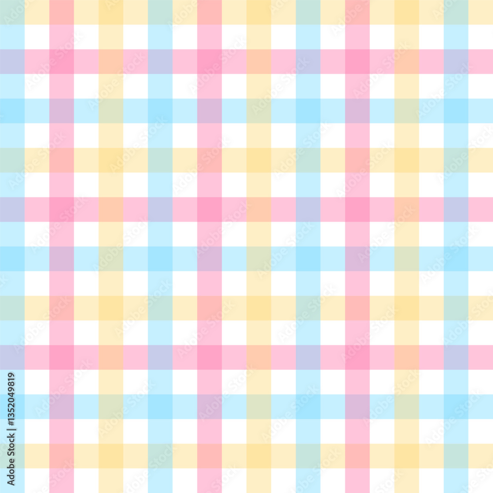 Multicolor pastel gingham seamless pattern.Checkered tartan plaid repeat pattern.Geometric vector background wallpaper Multicolor pastel gingham seamless pattern.Checkered tartan plaid repeat pattern.Geometric vector background wallpaper