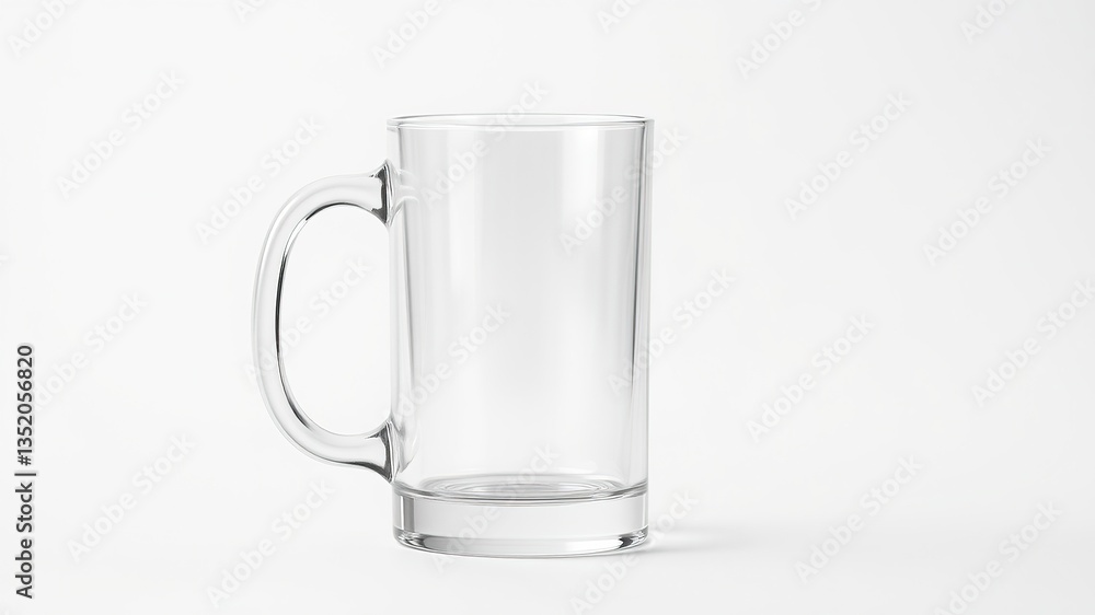 Clear Glass Mug Mockup, Blank Space for Design Clear Glass Mug Mockup, Blank Space for Design