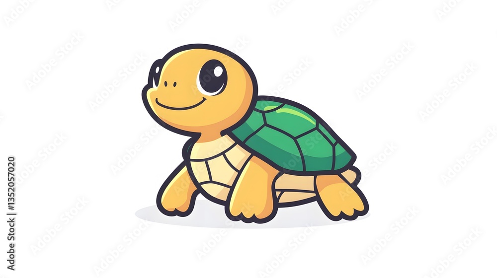 Fototapeta premium Adorable Cartoon Baby Turtle