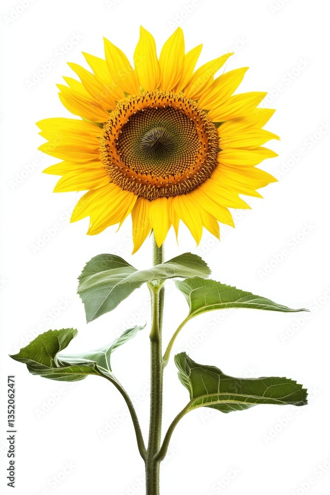 Fototapeta premium Vibrant sunflower against white background