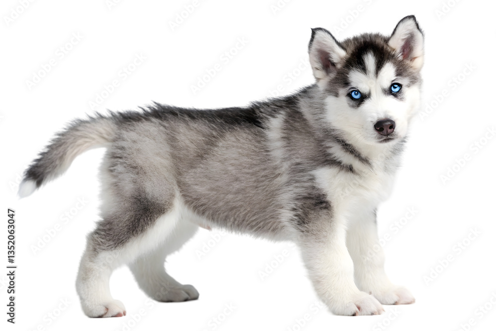 Cute Siberian Husky puppy isolated on a white background Cute Siberian Husky puppy isolated on a white background