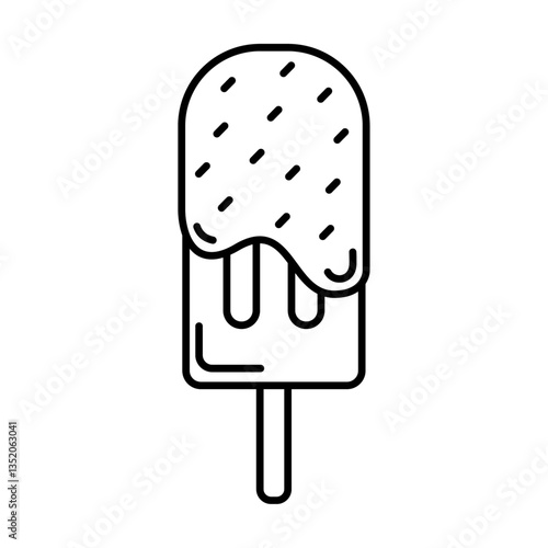 Popsicle outline illustration. Popsicle black line illustration.
