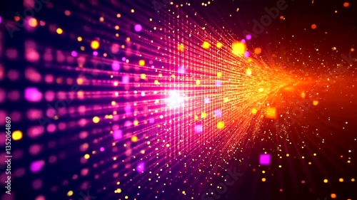 Wallpaper Mural Abstract colorful light streaks and particles radiating in a vibrant digital space Torontodigital.ca