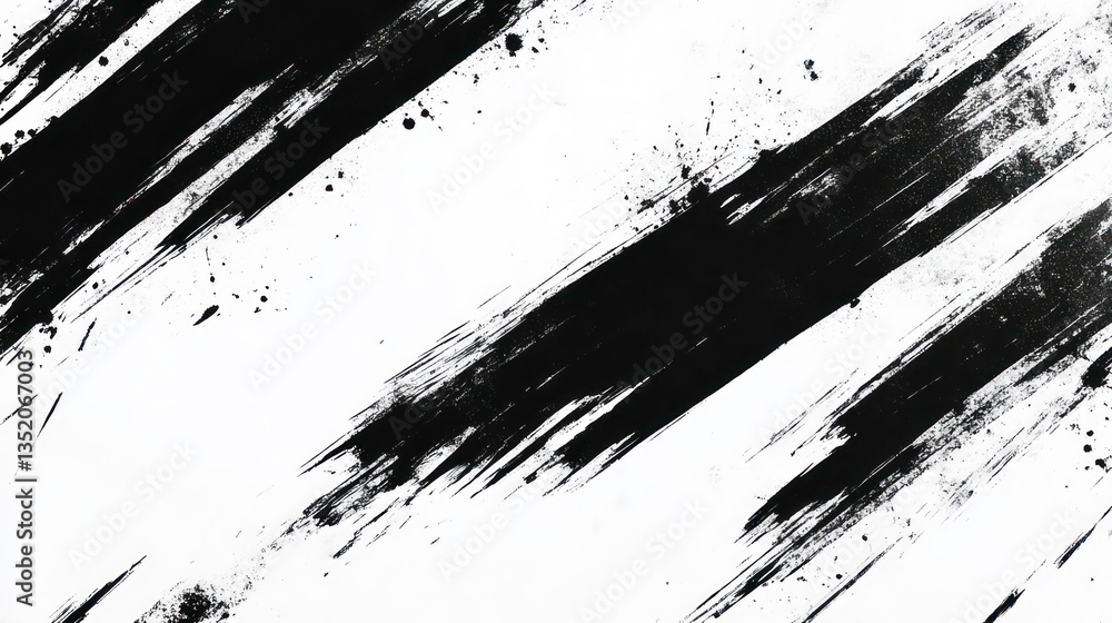 Abstract black paint brush strokes on white background Abstract black paint brush strokes on white background