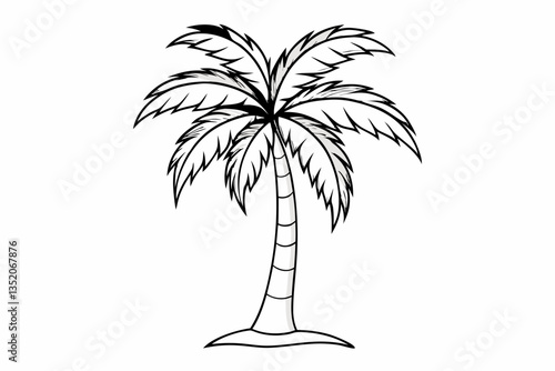 the palm tree icon set of silhouette vector