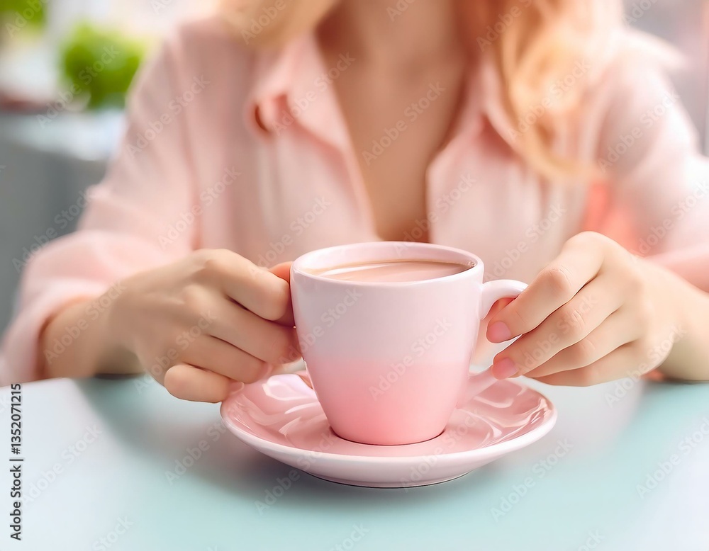 Young beautiful woman sitting at the table in the cafe drinking hot beverage coffee and looking through the window. Young beautiful woman sitting at the table in the cafe drinking hot beverage coffee and looking through the window.