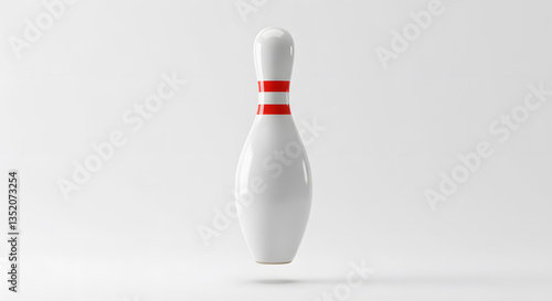 Single White Bowling Pin