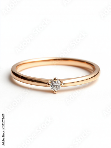 Wallpaper Mural Golden Promise: A radiant gold ring, adorned with a single, sparkling diamond. This minimalist piece signifies elegance and enduring commitment, capturing the light and beauty of a treasured moment. Torontodigital.ca