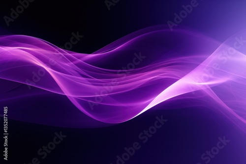 Radiant purple swirl of intense, glowing lines with a smooth, fluid motion effect isolated on white background