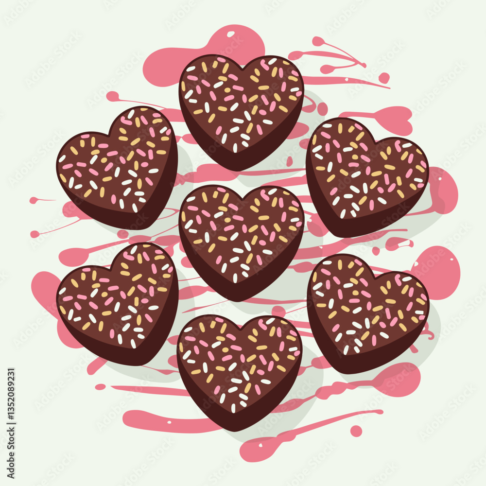 Heart-Shaped Chocolate Truffles with Sprinkles Heart-Shaped Chocolate Truffles with Sprinkles