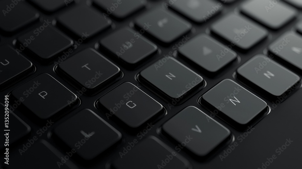 Close-up view of a black keyboard key. Close-up view of a black keyboard key.