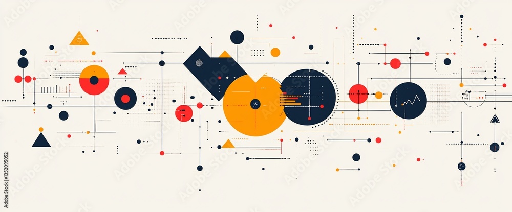 Obraz premium Abstract Geometric Network Design