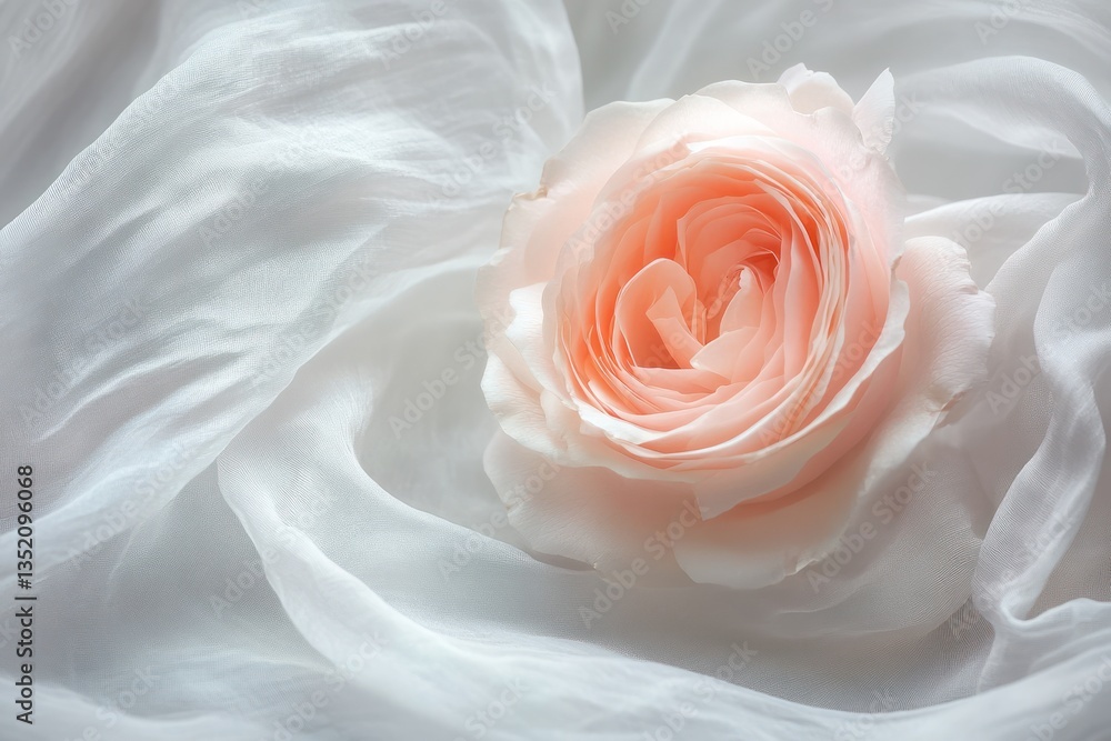 Delicate rose on sheer fabric Delicate rose on sheer fabric