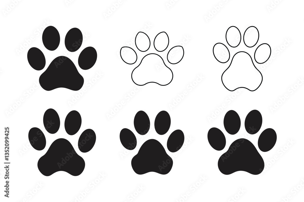 Fototapeta premium paw print vector silhouette design