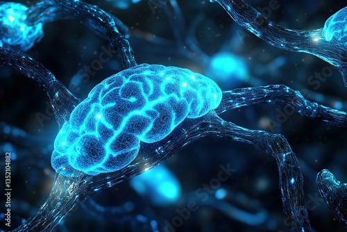 Glowing brain interconnected network for neural connections and intelligent technology