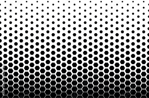 Hexagon pattern fading from black to white