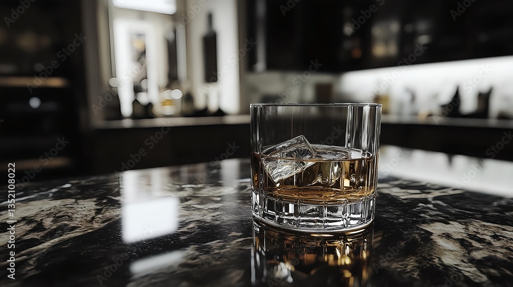 Hand-drawn Illustration of a Drink in a Luxurious Setting Hand-drawn Illustration of a Drink in a Luxurious Setting