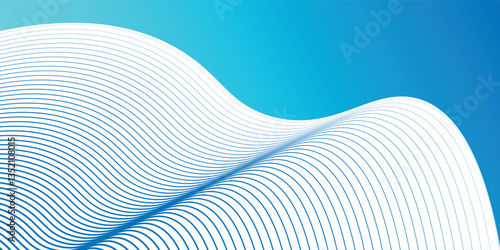 Futuristic digital high-technology pattern modern. Abstract white wavy glowing lines on a blue background