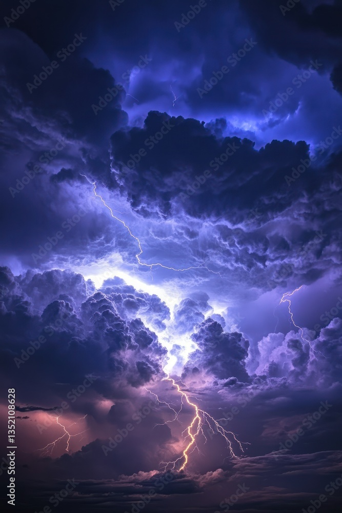 Obraz premium Dramatic storm clouds with lightning (5)