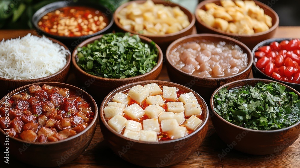 Fresh, colorful, chopped and diced vegetables fill bowls! A close-up reveals the appetizing ingredients, showcasing vibrant food. Fresh, colorful, chopped and diced vegetables fill bowls! A close-up reveals the appetizing ingredients, showcasing vibrant food.