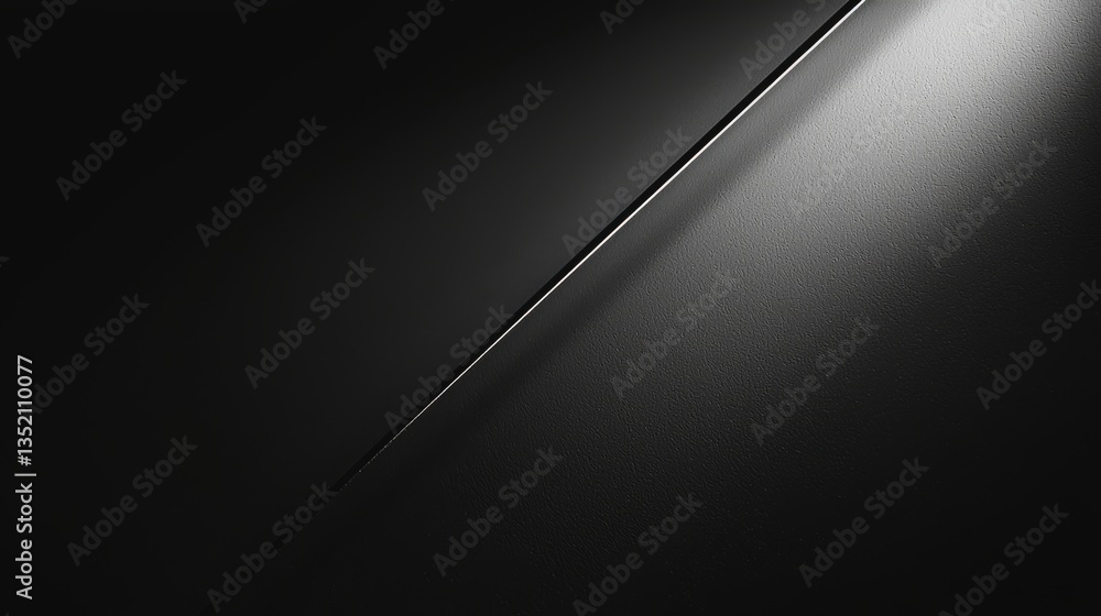 Minimalist light streak on dark surface. Minimalist light streak on dark surface.
