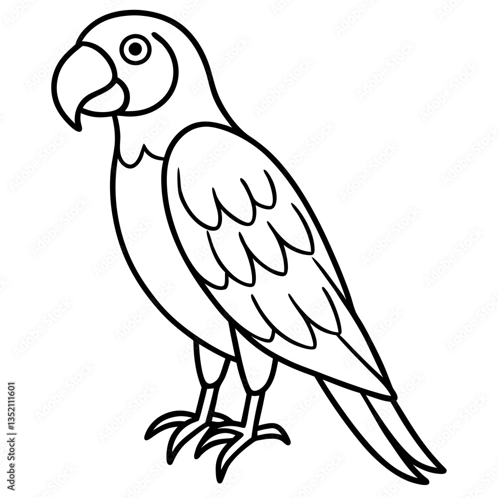 Fototapeta premium Abstract Macaw Vector Line Art