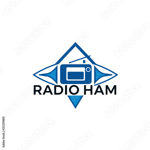 Logo design for Radio Ham featuring a stylized radio and speaker elements