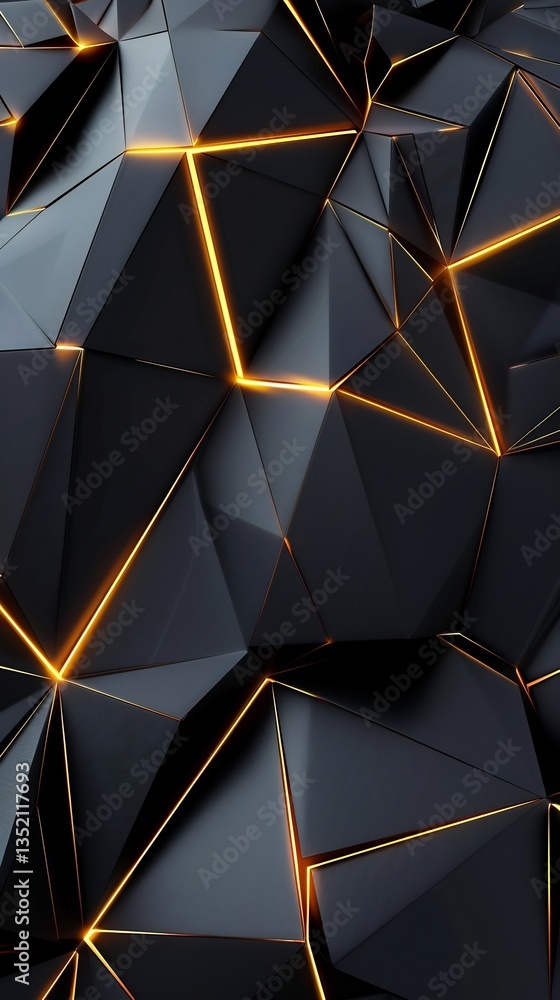Futuristic cyber inspired design deep black angular surface glowing gold line outlining edge metallic surface reflect ambient light enhancing high tech modern aesthetic overall composition feel Futuristic cyber inspired design deep black angular surface glowing gold line outlining edge metallic surface reflect ambient light enhancing high tech modern aesthetic overall composition feel